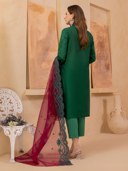 SR-345 Lawn Unstitched Embroidered 3pc Suit With Embroidered Chiffon Dupatta