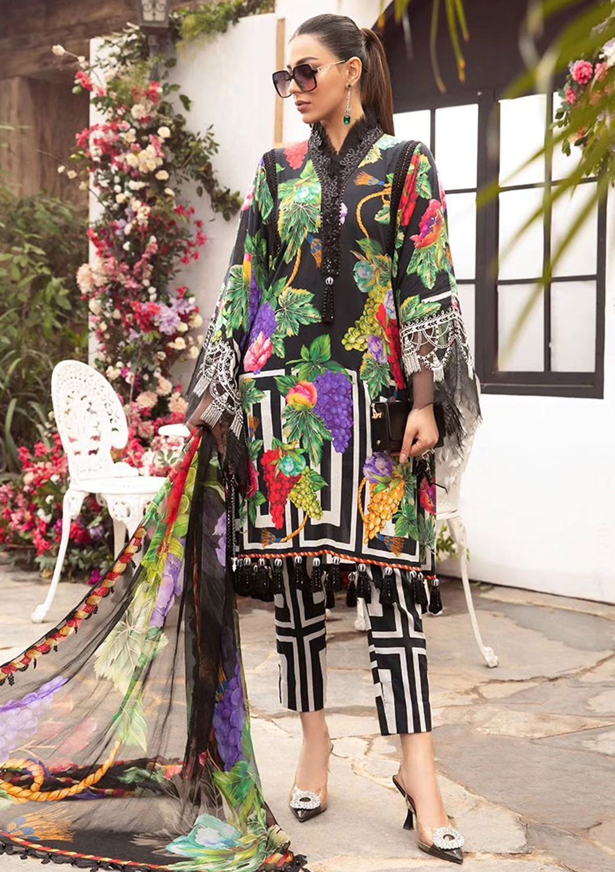 3pc Unstitched Digital Printed Lawn Suit