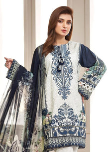 3 Piece Unstitched Embroidered Lawn Suit ( Printed Fine Soft Chiffon Dupatta)