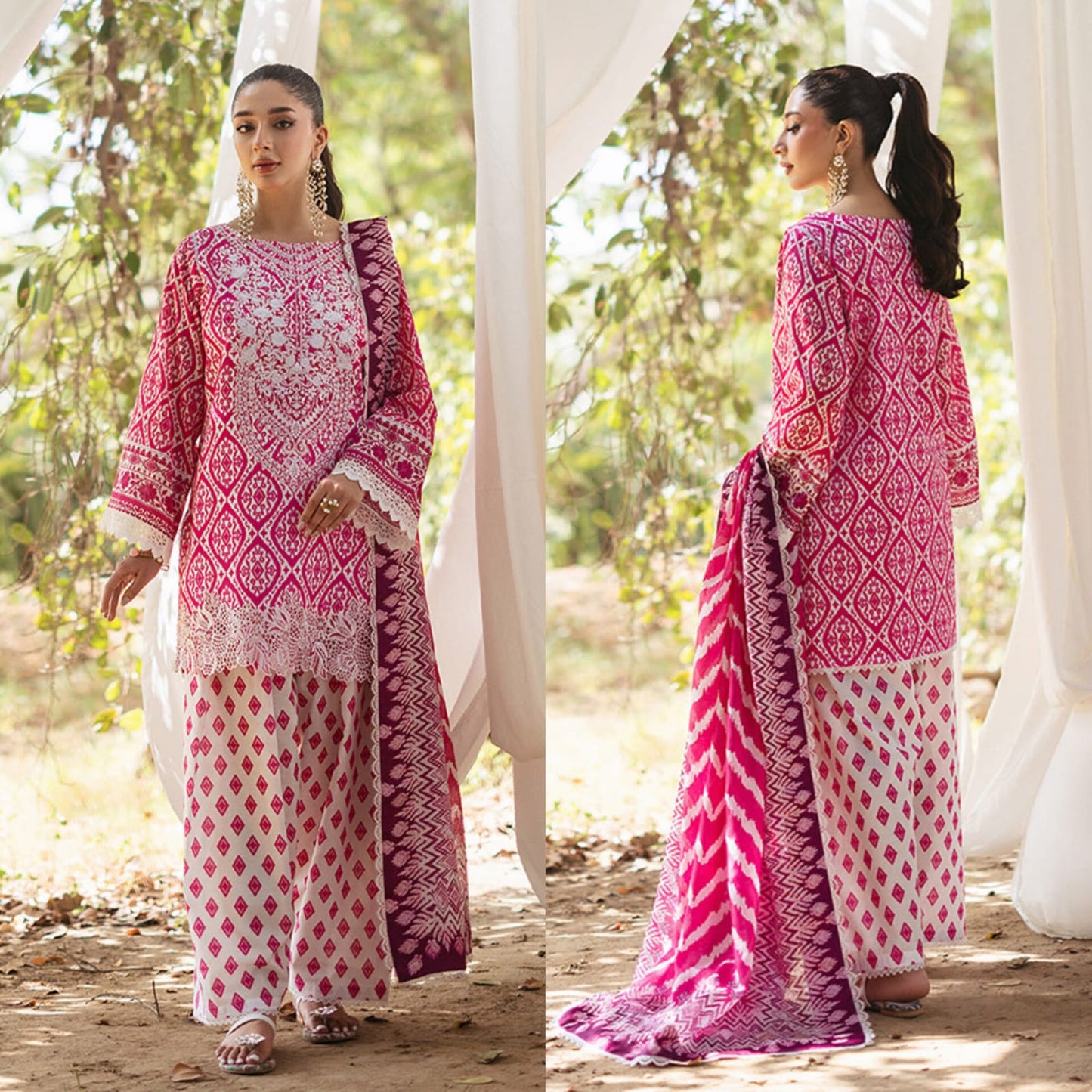 3 Piece Unstitched Embroidered Pure Lawn Suit with Fine Printed Lawn Dupatta