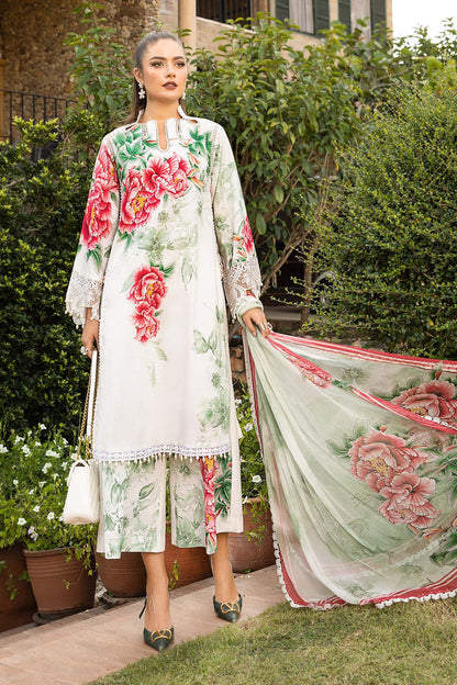 3pc Unstitched Digital Printed Lawn Suit With Chiffon Printed Dupatta