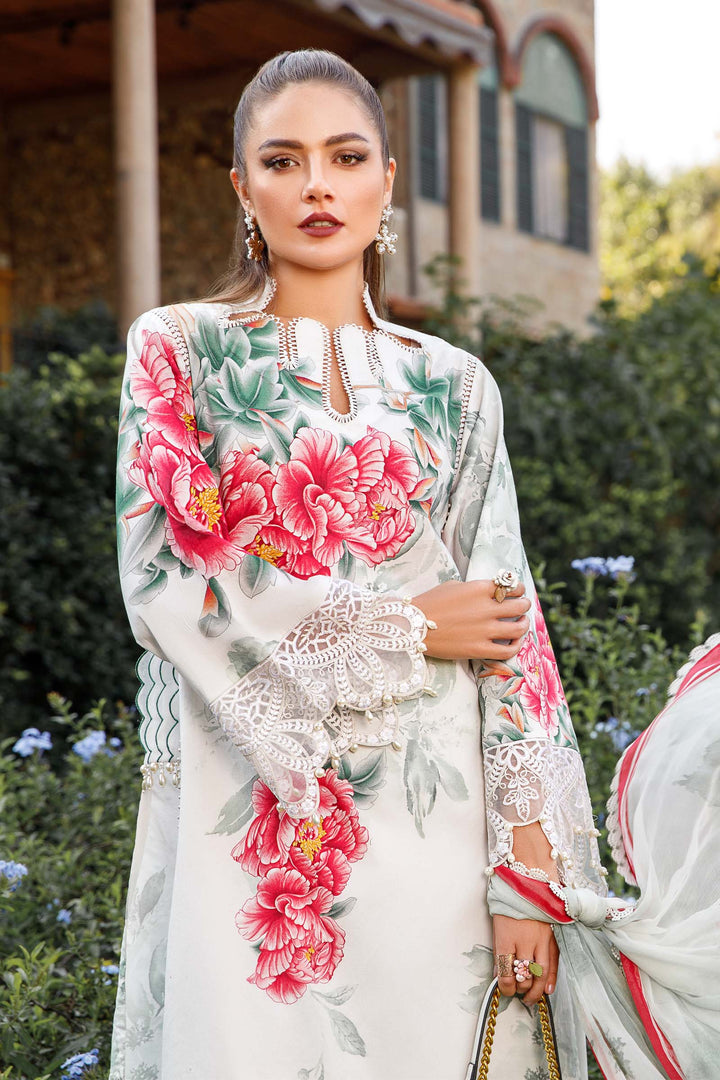 3pc Unstitched Digital Printed Lawn Suit With Chiffon Printed Dupatta