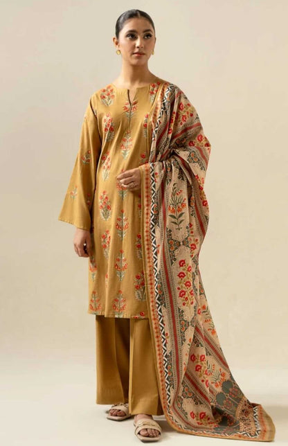 SR-CR51 unstitched 3pc Lawn Embroidered Shirt with Monar Digital Printed Dupatta